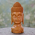 Holzstatuette - Lebendig handgeschnitzte Buddha-Skulptur aus Holz aus Indien