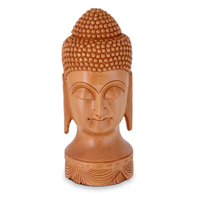 Estatuilla de madera - Escultura de Buda de madera tallada a mano de la India