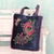 Applique shoulder bag, 'Butterfly Garden' - Velvet Applique Shoulder Bag with Embroidery and Sequins (image 2) thumbail