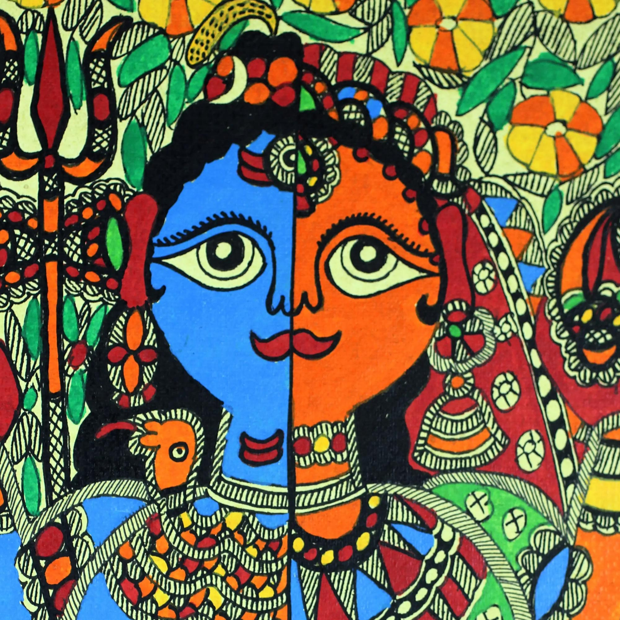 UNICEF Market | Madhubani Hinduism Theme Painting Signed Artwork ...
