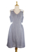 Cotton dress, 'A Touch of Lace' - Lace Trim Blue 100% Cotton Chambray Dress from India (image 2c) thumbail