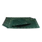 Cotton placemat and napkin set, 'Majestic Green' (set of 6) - Artisan Made Green Cotton Placemats and Napkins (Set of 6)