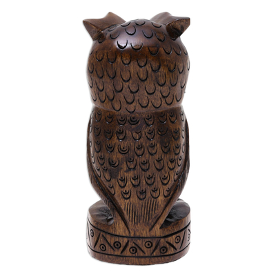 estatuilla de madera - Estatuilla de pájaro de madera antigua tallada a mano en la India