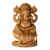Wood statuette, 'Ganesha Lord of Knowledge' - Hinduism Lord on Mouse Hand Carved Wood Statuette