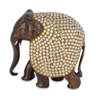 Bejeweled Black Elephant Hand Crafted Statuette from India - Elephant ...