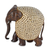 Wood statuette, 'Elephant Glitz' - Bejeweled Black Elephant Hand Crafted Statuette from India