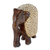 Wood statuette, 'Elephant Glitz' - Bejeweled Black Elephant Hand Crafted Statuette from India