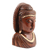 Wood sculpture, 'Peaceful Indian Buddha' - Vividly Hand Carved Wood Buddhist Antiqued Sculpture