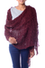 Textured shawl, 'Gossamer Wine' - Fair Trade Loosely Woven Burgundy Lightweight Shawl