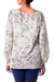 Cotton blouse, 'Earth Collection' - Screen Print Cotton Blouse with Elasticized Neck and Cuffs (image 2b) thumbail