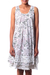 Cotton dress, 'Earth Collection' - Screen Print Cotton Tent Dress with Ruffled Hem thumbail