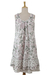 Cotton dress, 'Earth Collection' - Screen Print Cotton Tent Dress with Ruffled Hem (image 2c) thumbail