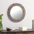Glass mosaic mirror, 'Rainbow Halo' - Artisan Crafted Glass Mosaic Wall Mirror in Many Colors (image p231785) thumbail