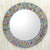 Glass mosaic mirror, 'Rainbow Halo' - Artisan Crafted Glass Mosaic Wall Mirror in Many colours