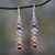 Multi-gemstone dangle earrings, 'Chakra Balance' - Seven-Gemstone Dangle Earrings in 925 Sterling Silver (image 2) thumbail