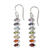 Multi-gemstone dangle earrings, 'Chakra Balance' - Seven-Gemstone Dangle Earrings in 925 Sterling Silver thumbail