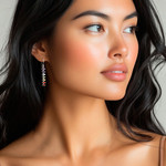 Multi-gemstone dangle earrings, 'Chakra Balance' - Seven-Gemstone Dangle Earrings in 925 Sterling Silver