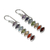 Multi-gemstone dangle earrings, 'Chakra Balance' - Seven-Gemstone Dangle Earrings in 925 Sterling Silver