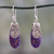 Sterling silver dangle earring, 'Purple Enigma' - Fair Trade Purple Turquoise and Sterling Silver Earrings (image 2) thumbail