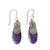 Sterling silver dangle earring, 'Purple Enigma' - Fair Trade Purple Turquoise and Sterling Silver Earrings (image 2a) thumbail