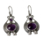 Amethyst and pearl dangle earrings, 'Twilight Glow' - Unique Amethyst, Pearl and Sterling Silver Earrings (image 2a) thumbail