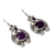 Amethyst and pearl dangle earrings, 'Twilight Glow' - Unique Amethyst, Pearl and Sterling Silver Earrings (image 2b) thumbail