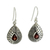 Garnet dangle earrings, 'Scarlet Fusion' - Sterling Silver and Garnet Dangle Earrings from India