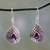Amethyst dangle earrings, 'Purple Fusion' - Original Design Amethyst Earrings Set in Sterling Silver thumbail