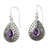 Amethyst dangle earrings, 'Purple Fusion' - Original Design Amethyst Earrings Set in Sterling Silver