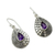Amethyst dangle earrings, 'Purple Fusion' - Original Design Amethyst Earrings Set in Sterling Silver (image 2b) thumbail