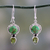 Peridot dangle earrings, 'Spring Green' - Peridot and Sterling Silver Dangle Earrings from India thumbail