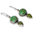 Peridot dangle earrings, 'Spring Green' - Peridot and Sterling Silver Dangle Earrings from India (image 2b) thumbail
