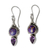 Amethyst dangle earrings, 'Vision in Purple' - Artisan Crafted Amethyst and Silver 925 Earrings from India