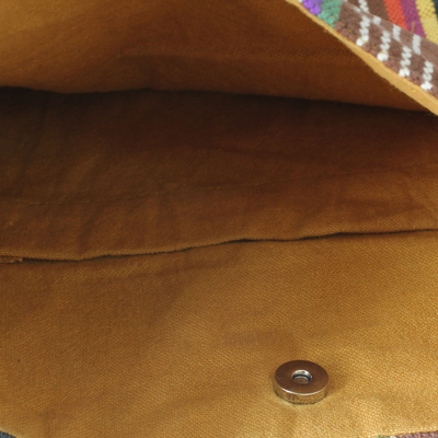 Cotton cross-body shoulder bag, 'Earthly Beauty' - Indian Handmade Multicolour Cotton Cross-Body Handbag