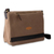 Cotton canvas laptop messenger bag, 'Indian Brown' - Brown Leather Trimmed Cotton Laptop Bag for Women (image 2a) thumbail