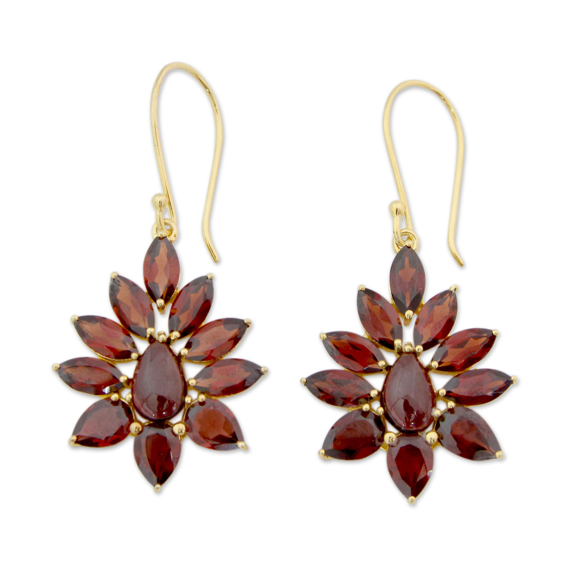 UNICEF Market | Hand Crafted 18k Gold Plated Earrings with Garnets ...