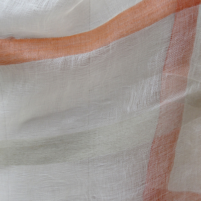 Seidenschal - Schal aus weicher Seide in gebrochenem Weiß und Orange