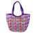 Brocade shoulder bag, 'Floral Garden' - Fair Trade Brocade Handbag in Purple, Red, Fuchsia and Teal