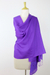 Silk and wool blend shawl, 'Lavender Magic' - Rich Lavender Shawl Hand-Loomed from Silk and Wool (image 2) thumbail