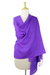 Silk and wool blend shawl, 'Lavender Magic' - Rich Lavender Shawl Hand-Loomed from Silk and Wool thumbail