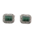 Malachite cufflinks, 'Ancient Forest' - Handsome Malachite Cufflinks in 925 Sterling Silver (image 2a) thumbail