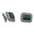 Malachite cufflinks, 'Ancient Forest' - Handsome Malachite Cufflinks in 925 Sterling Silver (image 2b) thumbail