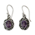Amethyst dangle earrings, 'Indian Basket' - Woven Sterling Silver and Amethyst Dangle Earrings (image 2a) thumbail