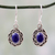 Lapis lazuli dangle earrings, 'Indian Basket' - Dangle Earrings Featuring Lapis Lazuli and 925 Silver thumbail