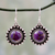 Sterling silver dangle earrings, 'Purple Fire' - Purple Turquoise and Sterling Silver Earrings from India thumbail