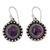 Sterling silver dangle earrings, 'Purple Fire' - Purple Turquoise and Sterling Silver Earrings from India (image 2a) thumbail