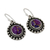 Sterling silver dangle earrings, 'Purple Fire' - Purple Turquoise and Sterling Silver Earrings from India (image 2b) thumbail