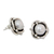 Cultured pearl button earrings, 'Regal Aura' - Cultured White Pearl and Sterling Silver Button Earrings