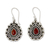 Red onyx dangle earrings, 'Tears of Fire' - Teardrop Shaped Red Onyx and Silver Dangle Earrings (image 2a) thumbail