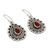 Red onyx dangle earrings, 'Tears of Fire' - Teardrop Shaped Red Onyx and Silver Dangle Earrings (image 2b) thumbail